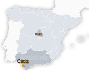 Localización de Cádiz. Mapa de España